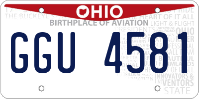 OH license plate GGU4581