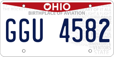 OH license plate GGU4582