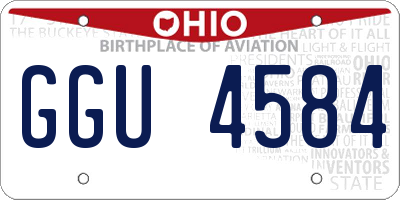 OH license plate GGU4584