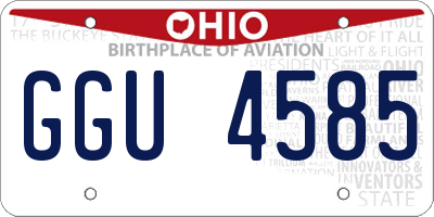 OH license plate GGU4585