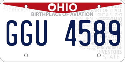 OH license plate GGU4589