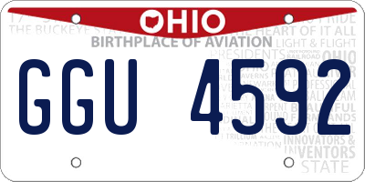 OH license plate GGU4592