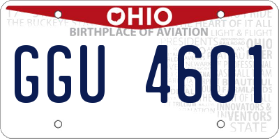 OH license plate GGU4601