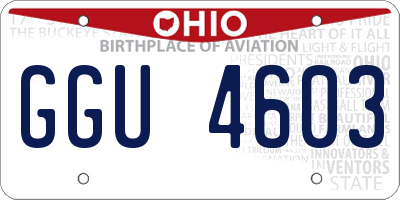 OH license plate GGU4603