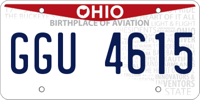 OH license plate GGU4615