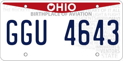 OH license plate GGU4643