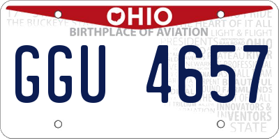 OH license plate GGU4657