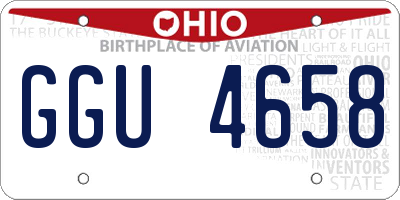 OH license plate GGU4658