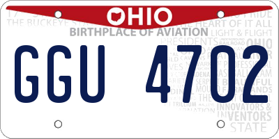 OH license plate GGU4702