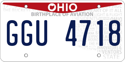 OH license plate GGU4718