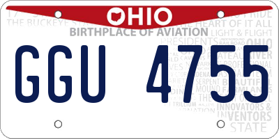 OH license plate GGU4755