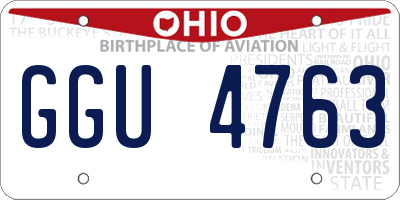 OH license plate GGU4763