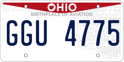 OH license plate GGU4775