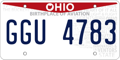 OH license plate GGU4783