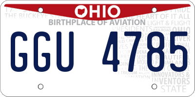 OH license plate GGU4785