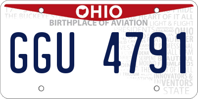 OH license plate GGU4791