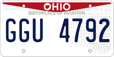 OH license plate GGU4792