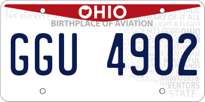 OH license plate GGU4902
