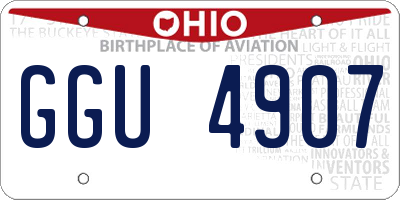 OH license plate GGU4907
