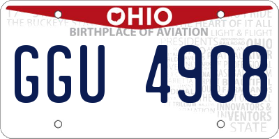 OH license plate GGU4908