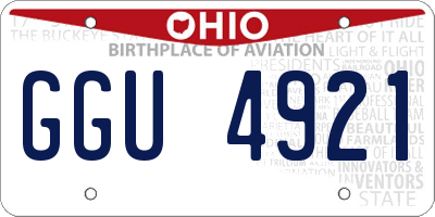OH license plate GGU4921