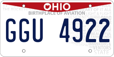 OH license plate GGU4922