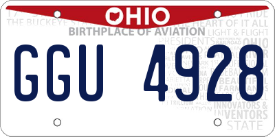 OH license plate GGU4928