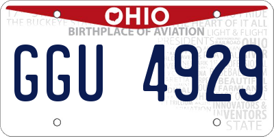 OH license plate GGU4929