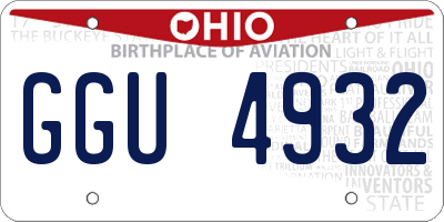OH license plate GGU4932