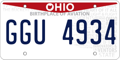 OH license plate GGU4934