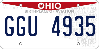 OH license plate GGU4935