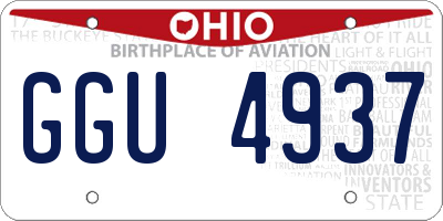 OH license plate GGU4937
