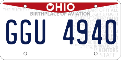 OH license plate GGU4940