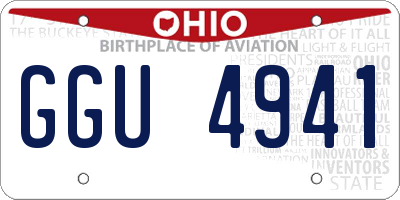 OH license plate GGU4941
