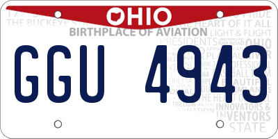 OH license plate GGU4943