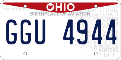 OH license plate GGU4944
