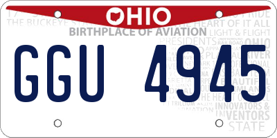 OH license plate GGU4945