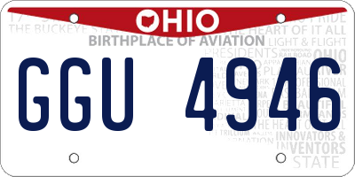OH license plate GGU4946