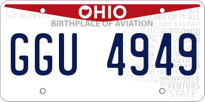 OH license plate GGU4949