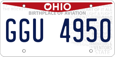 OH license plate GGU4950