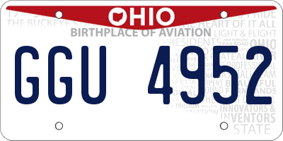 OH license plate GGU4952