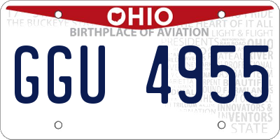 OH license plate GGU4955