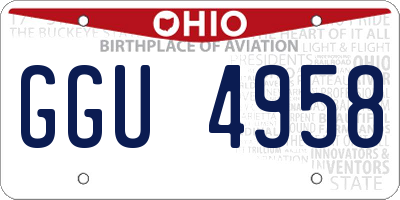OH license plate GGU4958