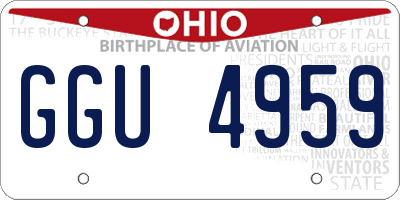 OH license plate GGU4959