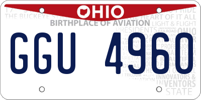 OH license plate GGU4960