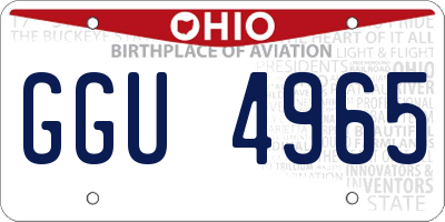 OH license plate GGU4965
