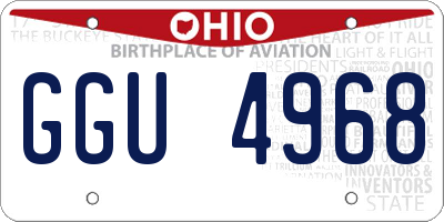 OH license plate GGU4968