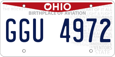 OH license plate GGU4972