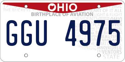 OH license plate GGU4975