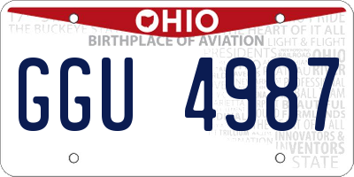 OH license plate GGU4987